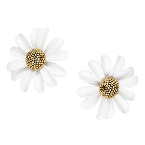 kate spade Jewelry - KATE SPADE • Into The Bloom White Daisy Flower Stud Earrings